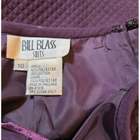 Bill Blass Skirt Suit Womens Violet Quilted Circle Pockets 10 Purple NWT Vintage - Picture 10 of 16